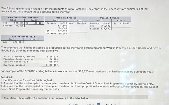 Solved For example, of the $59,000 ending balance in work in | Chegg.com