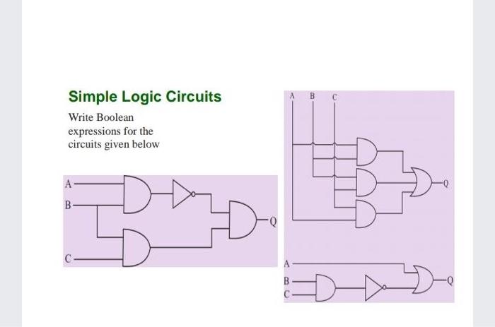 Solved B Simple Logic Circuits Write Boolean expressions for | Chegg.com