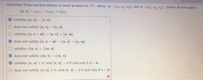 Solved Determine if the function defines an inner product on | Chegg.com