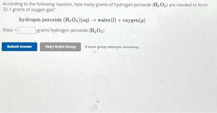 Solved According to the following reaction, how many grams | Chegg.com