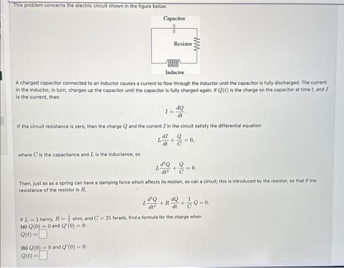 Solved This problem concerns the electric circuit shown in | Chegg.com