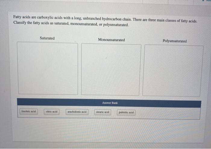 Solved Fatty acids are carboxylic acids with a long, | Chegg.com