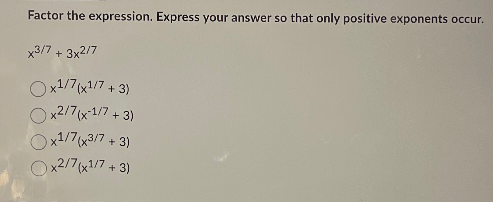 Solved Factor the expression. Express your answer so that | Chegg.com