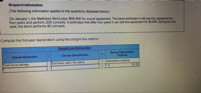 Required Information
[The following information applies to the questions displayed below]
On January 1, the Matthews Band pay