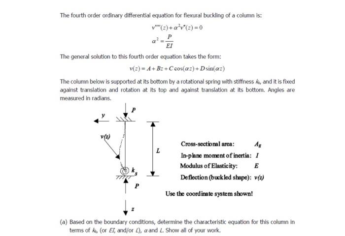 Solved The fourth order ordinary differential equation for | Chegg.com