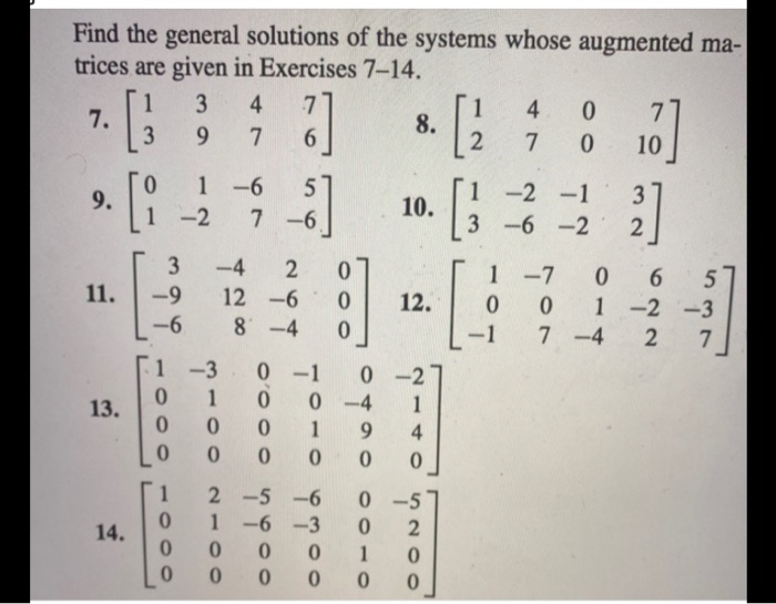 Solved Find the general solutions of the systems whose | Chegg.com