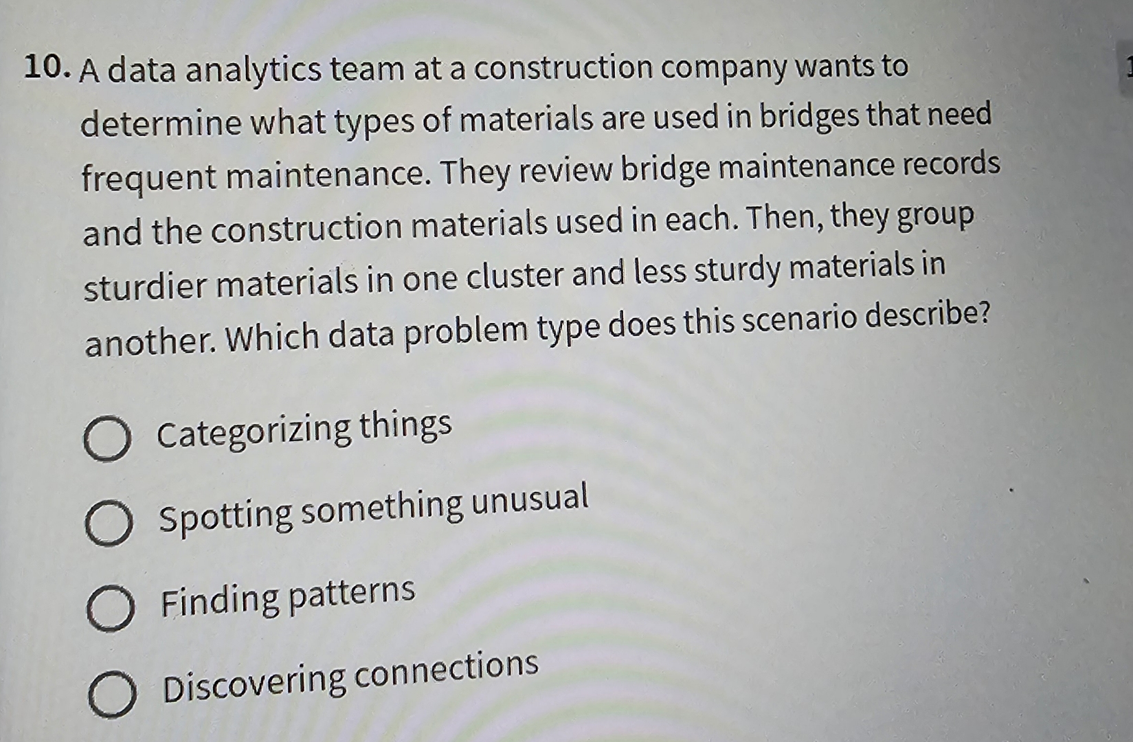 Solved A data analytics team at a construction company wants 