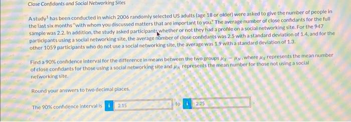 Solved Find a 90% confidence interval for the difference in | Chegg.com