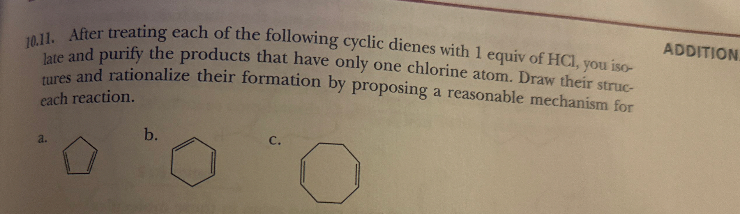 10.11. ﻿After treating each of the following cyclic | Chegg.com