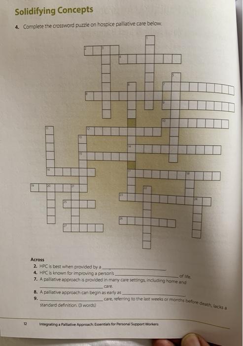 Solidifying Concepts 4 Plete The Crossword Puzzle Chegg 