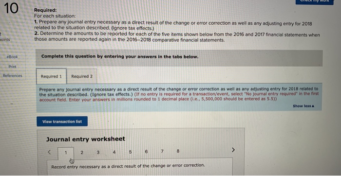 Solved: 10 Problem 20-14 Errors; Change In Estimate Change ...