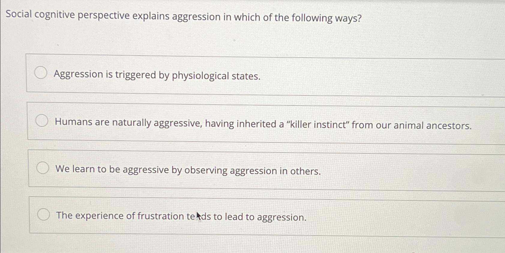 Cognitive approach to discount aggression