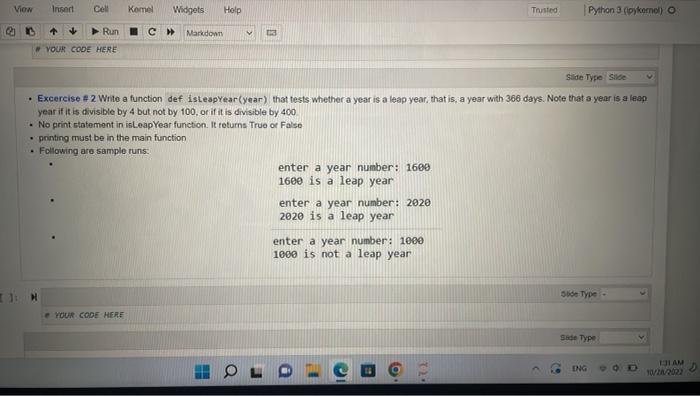 [Solved]: by using python - Excercise \& 2 Write a fun
