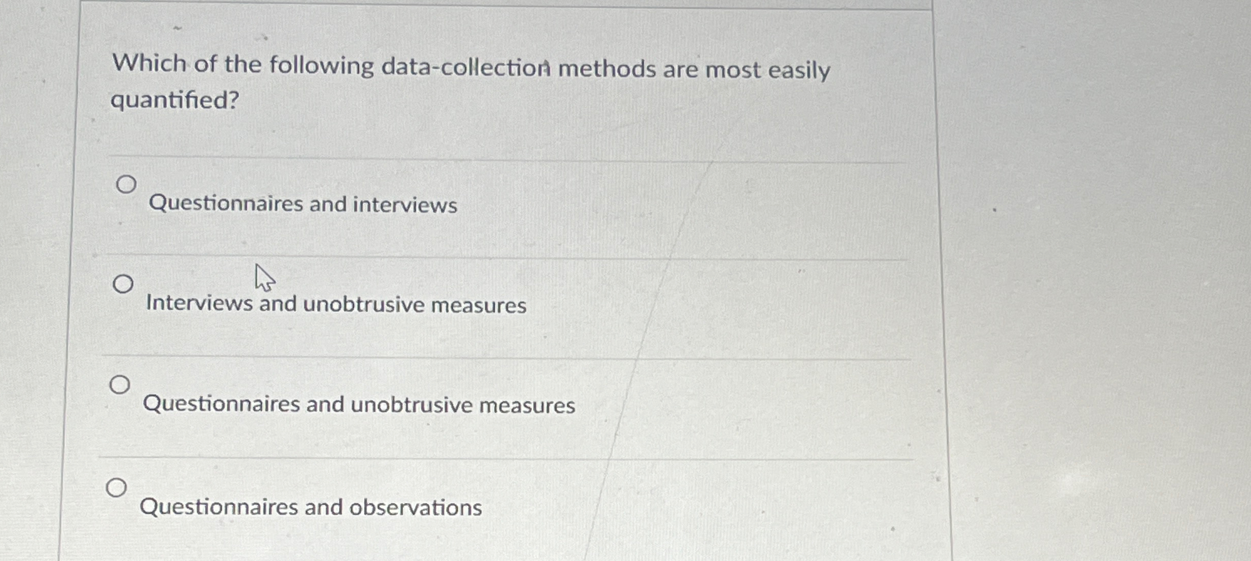 Solved Which of the following data-collection methods are | Chegg.com