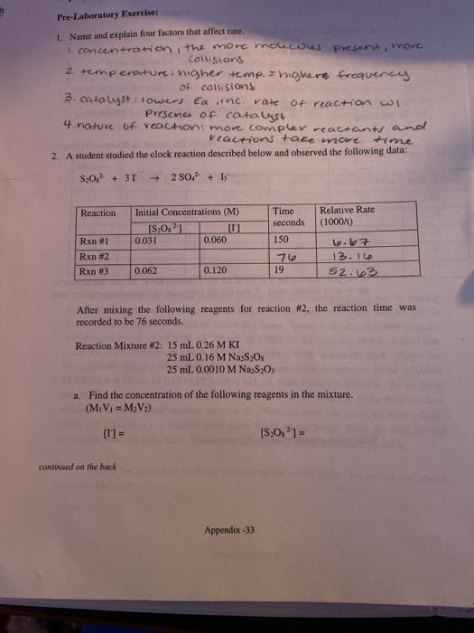 Solved Pre-Laboratory Exercise: 1 Name And Explain Four | Chegg.com