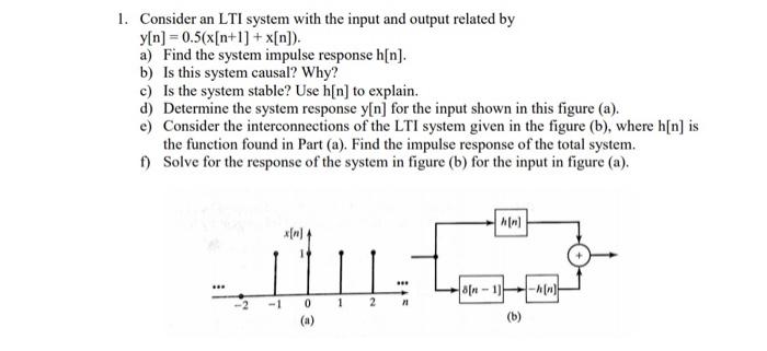 Solved 1. Consider an LTI system with the input and output | Chegg.com
