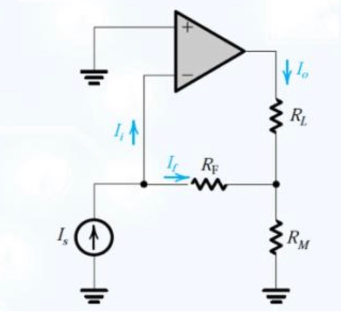 Solved The feedback current amplifier utilizes an op amp Circuit Diagram