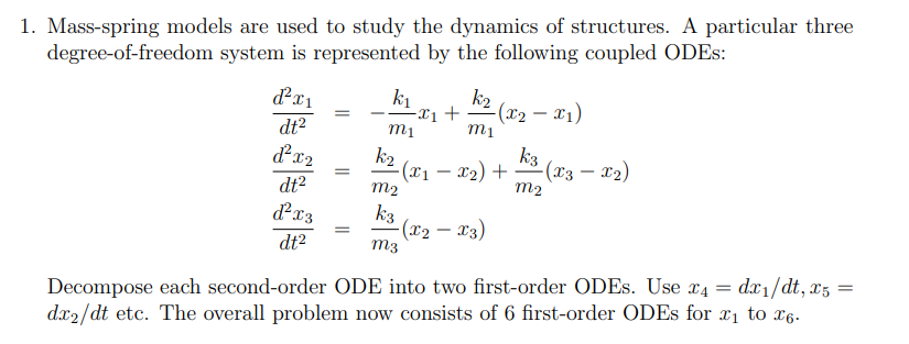 Solved Mass-spring models are used to study the dynamics of | Chegg.com
