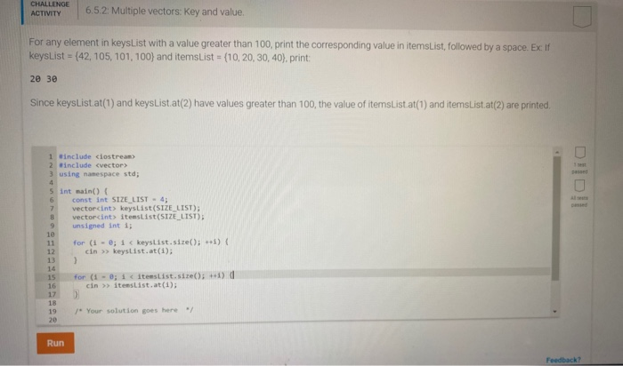 Solved Challenge Activity 6 5 2 Multiple Vectors Key An Chegg Com