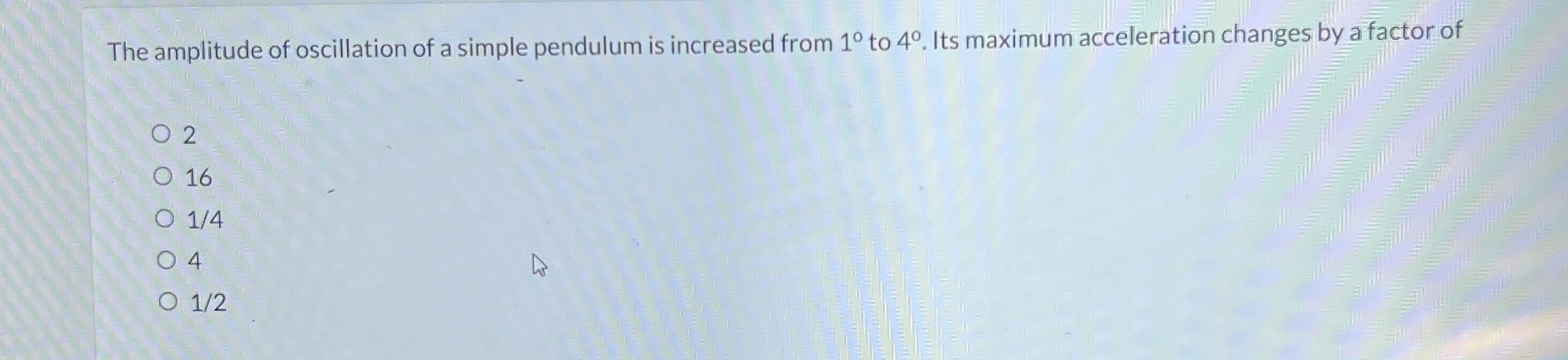 Solved The amplitude of oscillation of a simple pendulum is | Chegg.com