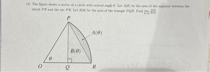 area of a sector of a circle of angle theta is