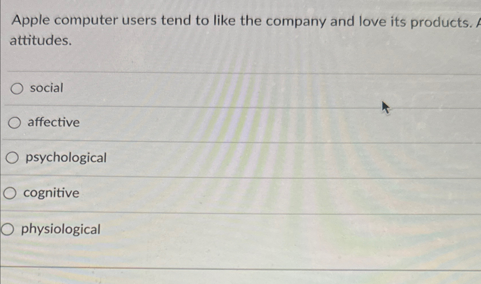 Solved Apple computer users tend to like the company and