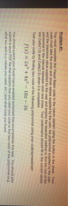 Problem #1: You must complete the Visual Basic code | Chegg.com