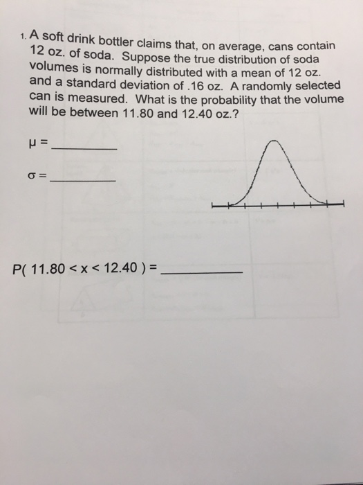Solved 1. A soft drink bottler claims that, on average, cans