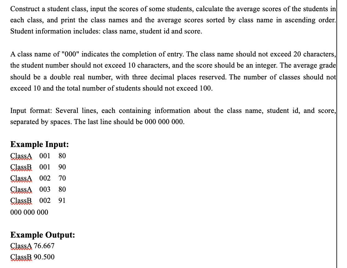 Solved Construct a student class, input the scores of some | Chegg.com