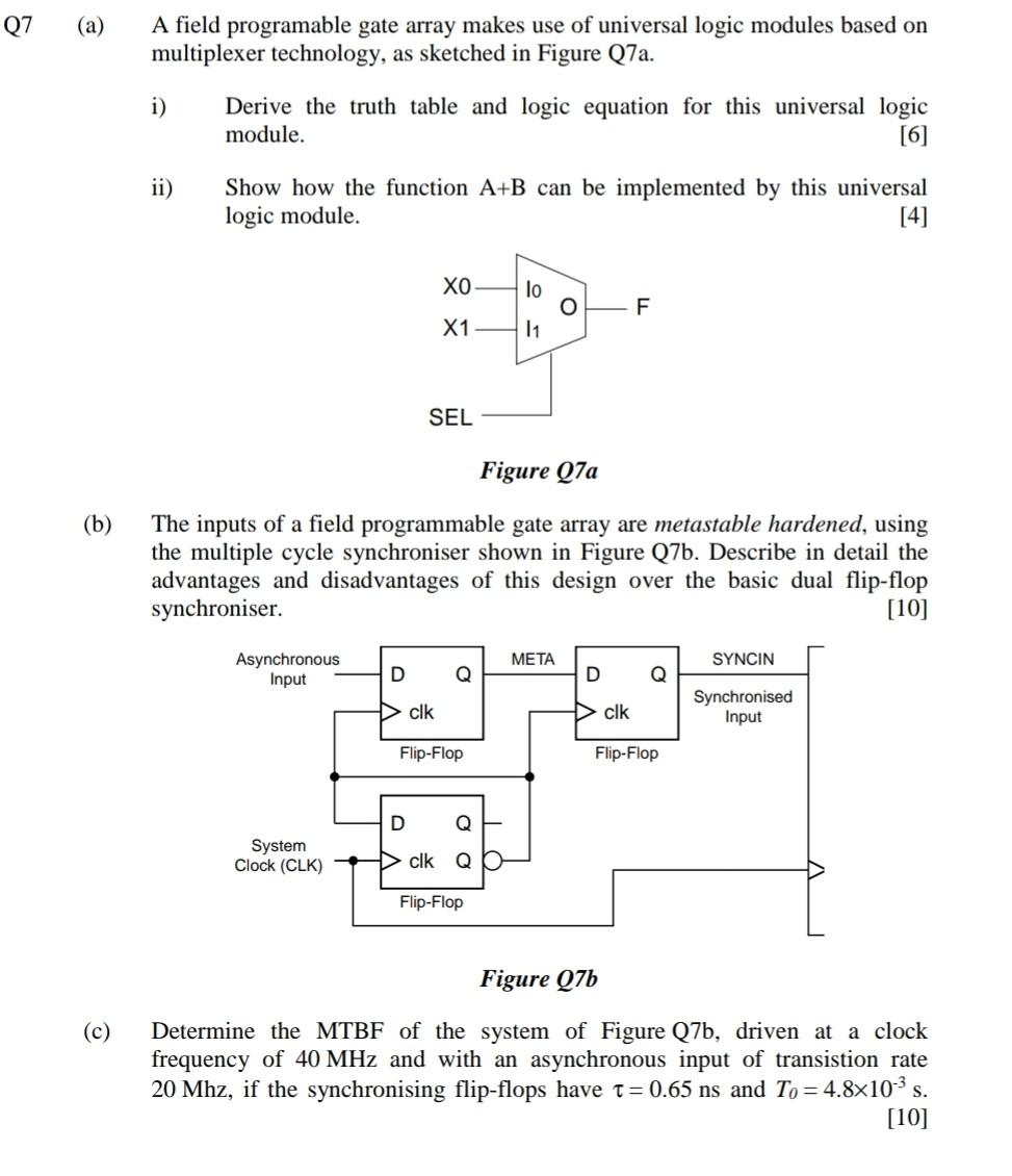 Solved Q7 (a) A field programable gate array makes use of | Chegg.com