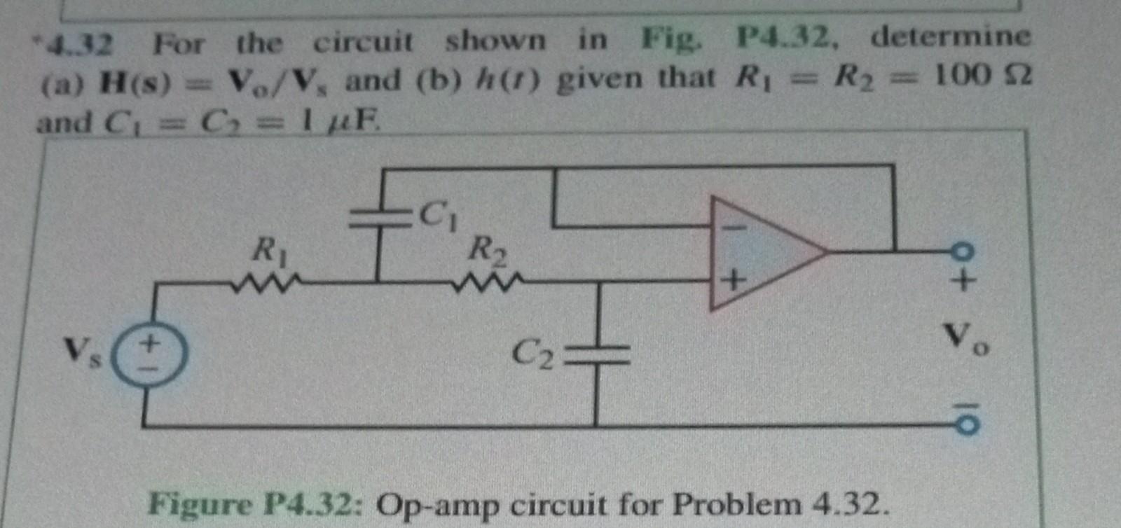 Solved *4.32 For the circuit shown in Fig. P4.32, determine | Chegg.com