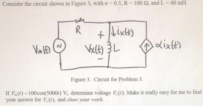 Solved Consider the circuit shown in Figure 3, with a =0.5. | Chegg.com