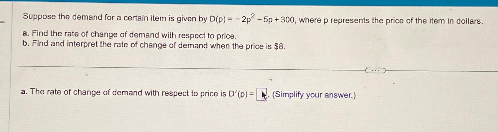 Solved Suppose the demand for a certain item is given by | Chegg.com