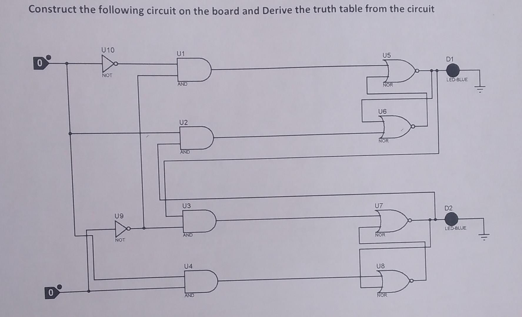 Solved Construct the following circuit on the board and | Chegg.com