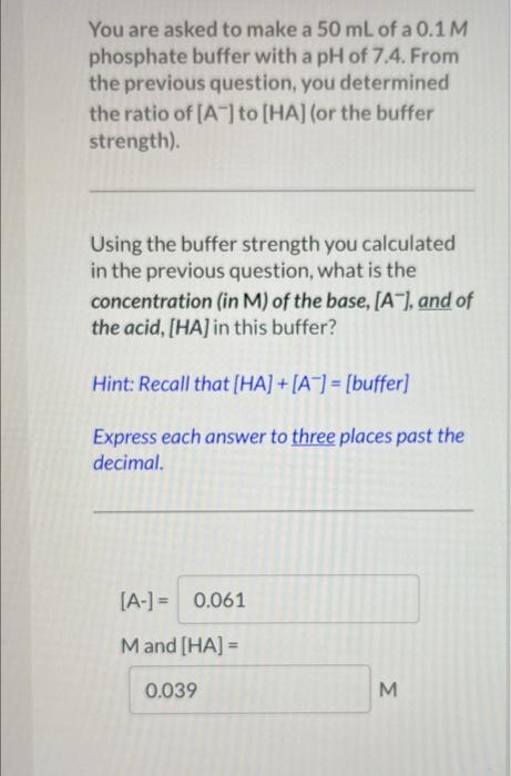 Solved Consider Approach 1 for making 50 mL of a 0.1 M | Chegg.com