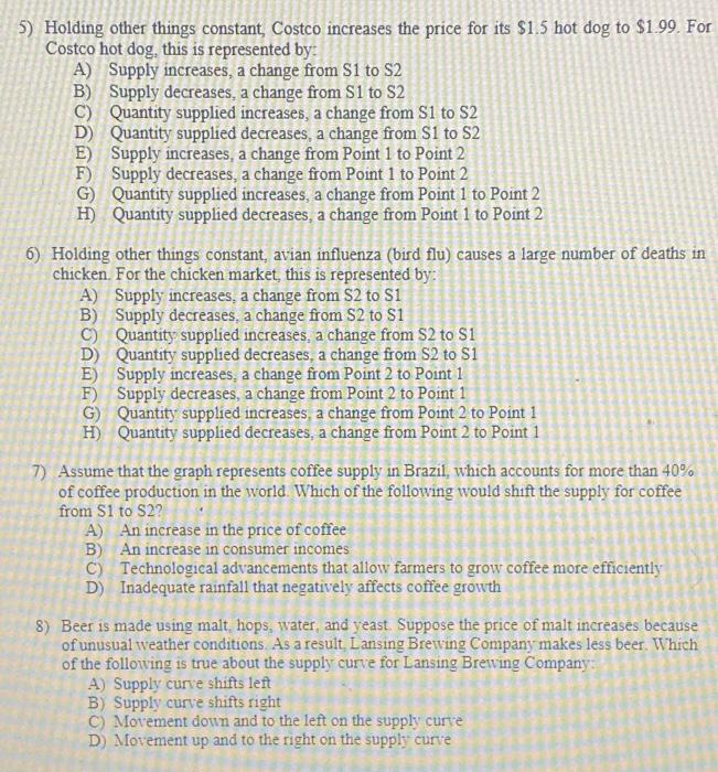 Solved Supply Use the graph below to answer the next seven | Chegg.com