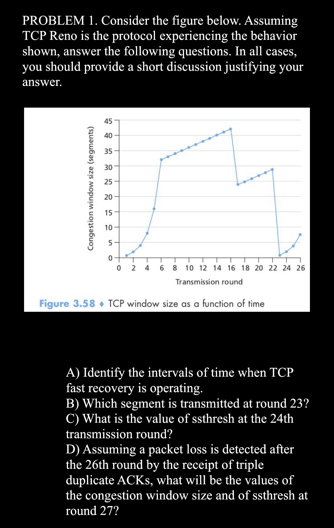 Solved PROBLEM 1. ﻿Consider The Figure Below. Assuming TCP | Chegg.com