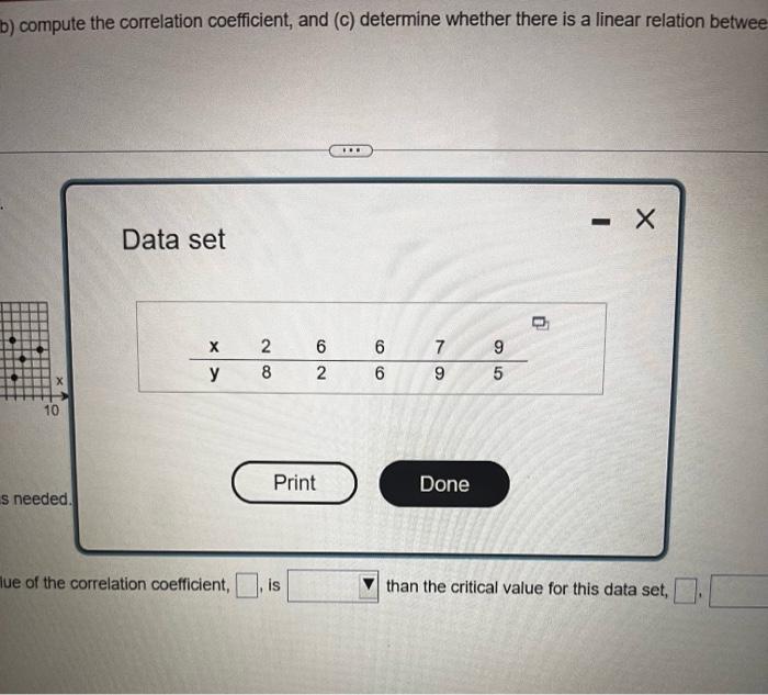 Solved b) compute the correlation coefficient, and (c) | Chegg.com