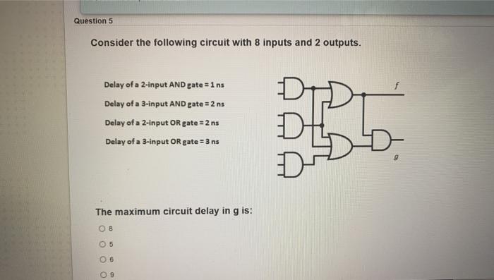Solved Question 5 Consider the following circuit with 8 | Chegg.com
