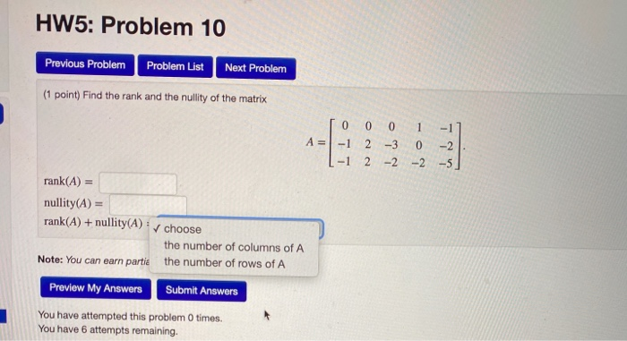 Solved HW5: Problem 10 Previous Problem Problem List Next | Chegg.com