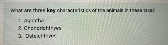 Solved What are three key characteristics of the animals in | Chegg.com