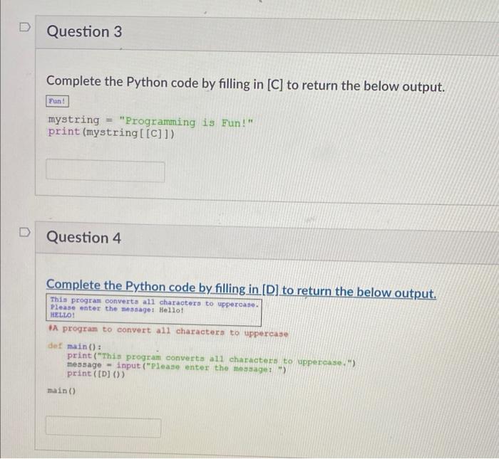 Solved Complete the Python code by filling in [C] to return | Chegg.com