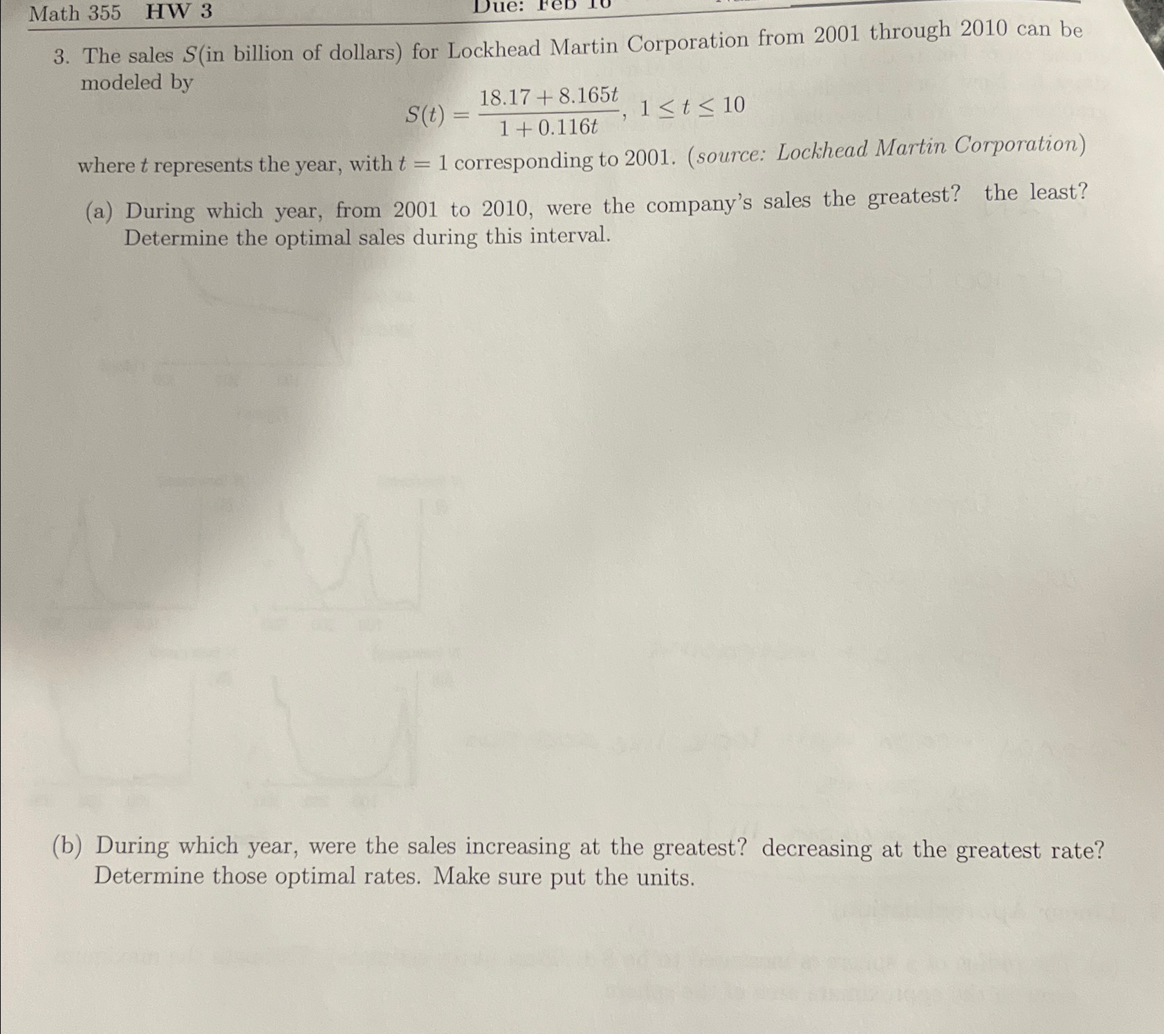 Solved Math 355 ﻿HW 33. ﻿The sales S (in billion of dollars) | Chegg.com