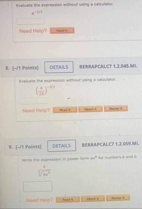 Solved Evaluate the expression without using a calculator | Chegg.com