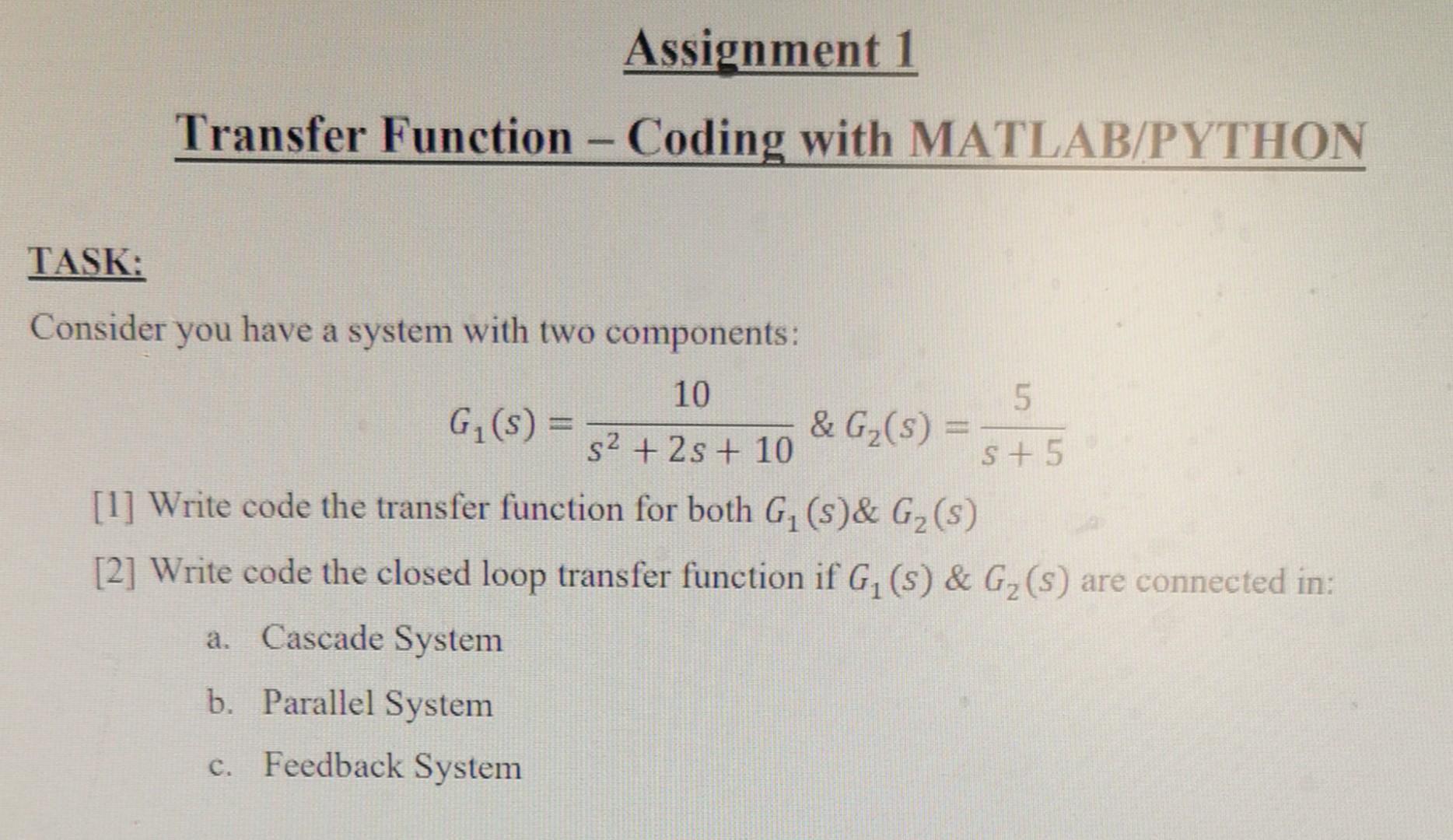 Solved Consider you have a system with two components: | Chegg.com
