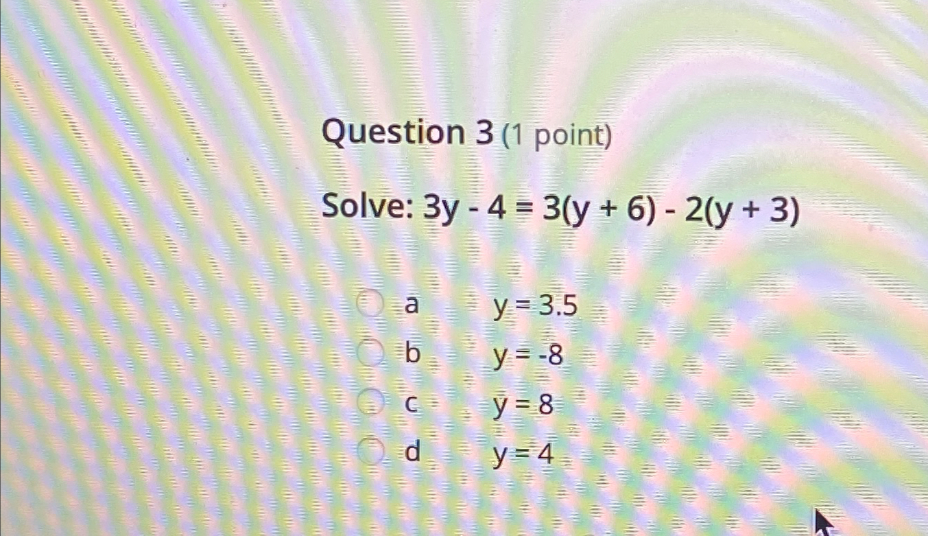 solve 4 y 3 )= 6 y 1