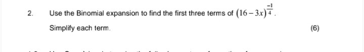 Solved 2. Use the Binomial expansion to find the first three | Chegg.com