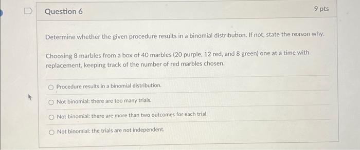 Solved Question 6 9 pts Determine whether the given | Chegg.com