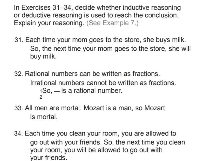 Solved In Exercises 31 34 Decide Whether Inductive Chegg Com