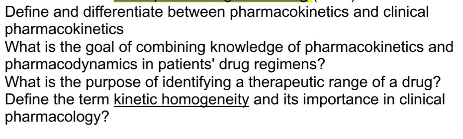 Solved Define and differentiate between pharmacokinetics and